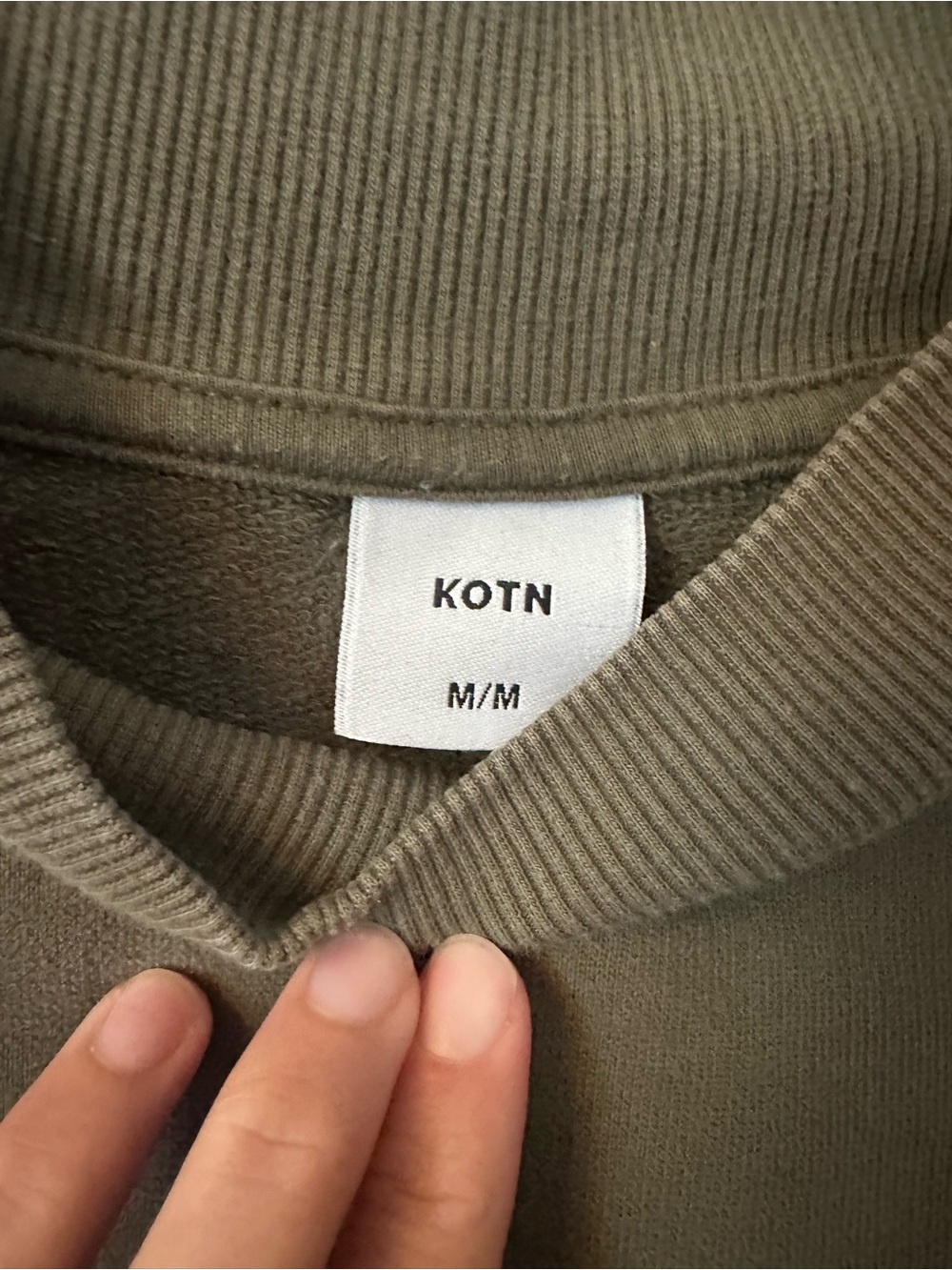 KOTN Olive Mock Neck Sweatshirt - Picture 4 of 5